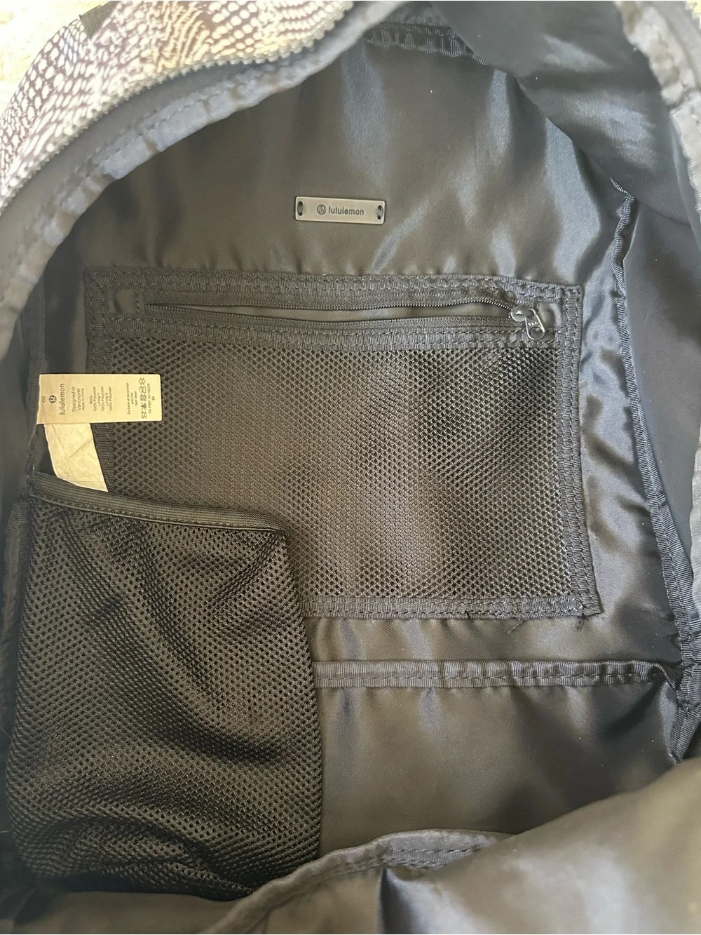 LULULEMON City Adventurer Black White Backpack 17L Swerve Vapor Metal Print